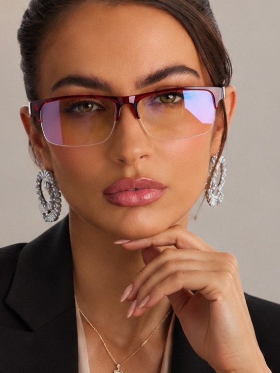 Accessories - Sexy Red Blue Light Glasses | Retro Y2K Rectangle Frames | Screen Protection